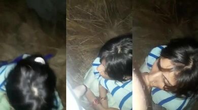 Village girl spicy outdoor blowjob horny lover